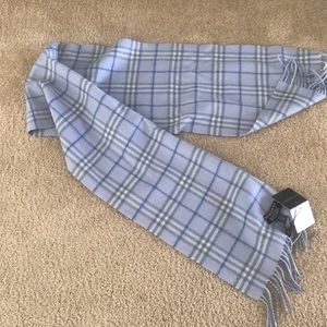 NWT Burberry scarf, light purple, blue,cream plaid